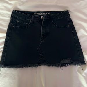 AE black denim skirt